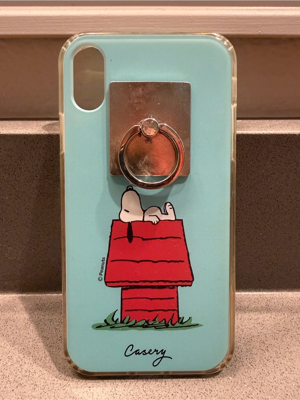Snoopy Blue iPhone XR Case with Ring Grip